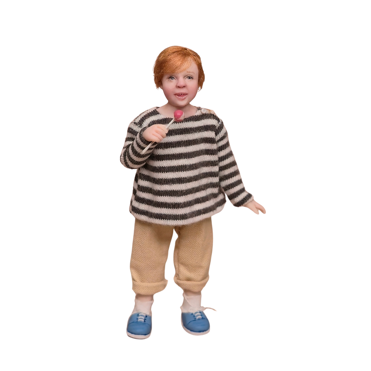 Julie Campbell Red-Haired Boy with Lollipop 1:12 IGMA Clay Artisan Doll