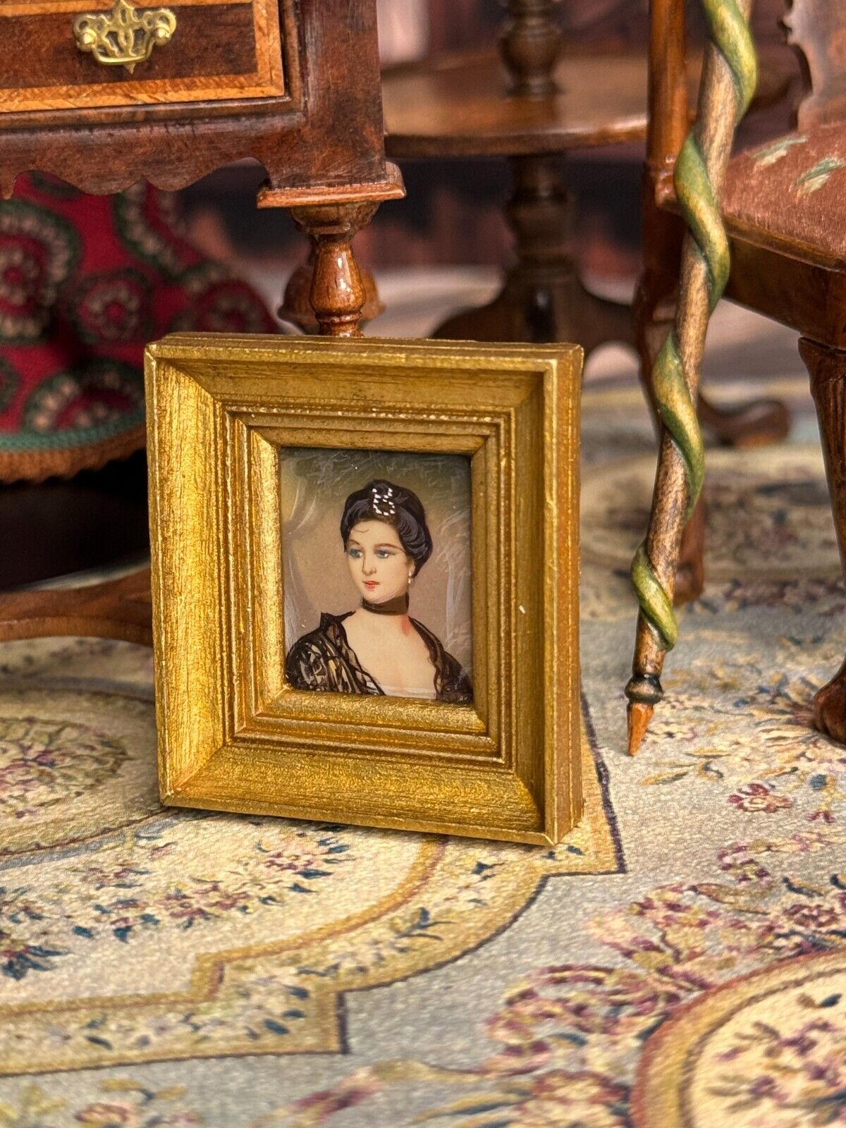 Framed Hand Painted Portrait After Thomas Gainsborough