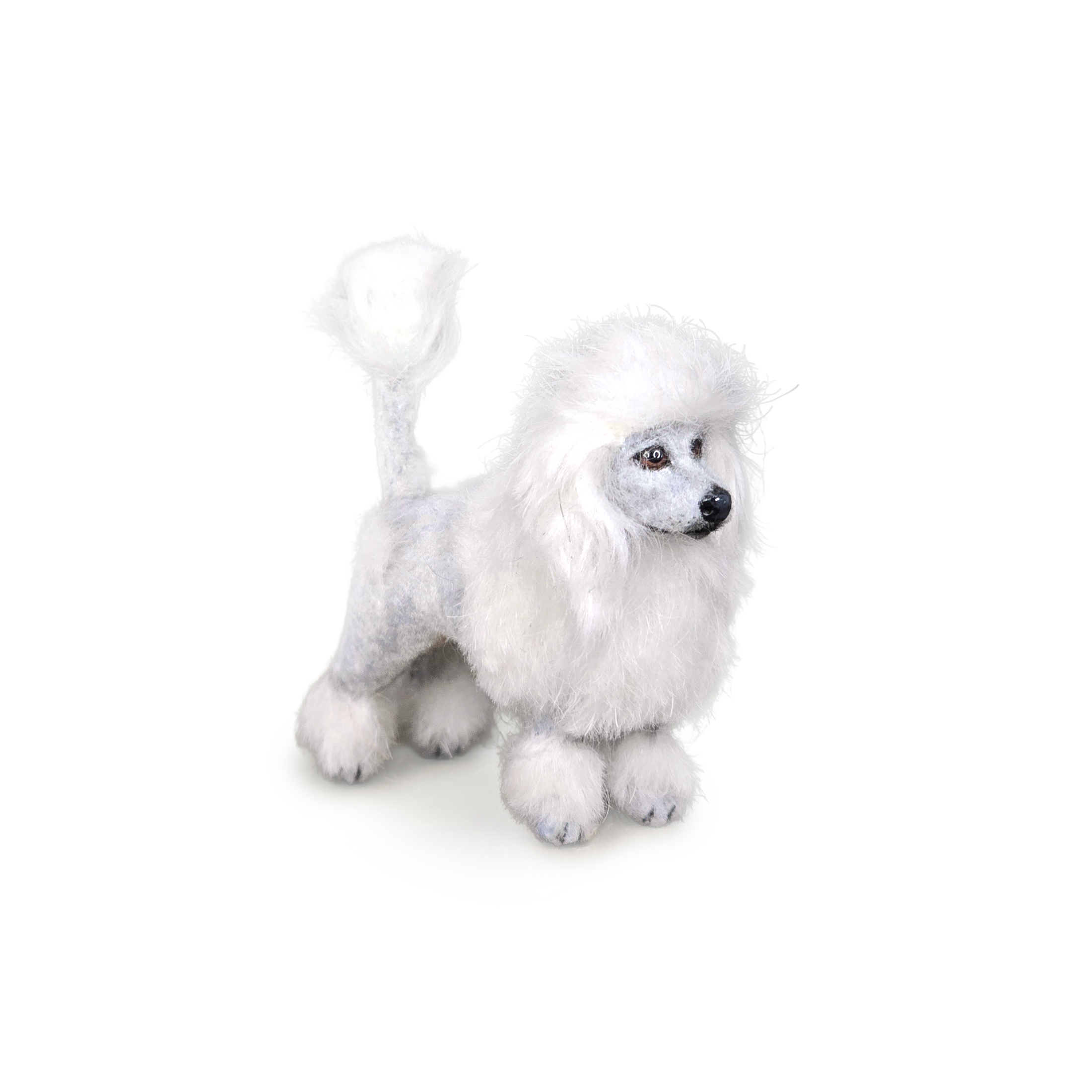 新品　gypsohila Poodle Vest White Vintage Miniature White Poodle Dog Figure Artisan Dollhouse Pet