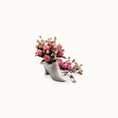 Load image into Gallery viewer, Arlene Bellinger Romantic Pink Rose Bouquet Set with Porcelain Victorian Shoe Vase
