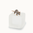Load image into Gallery viewer, Miniature Fuzzy Grey Rat OOAK Hand-Sculpted Clay Dollhouse Animal Figure
