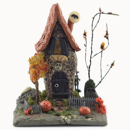 1:12 Halloween Spooky Fall Witch's Haunted House Dollhouse for Miniature Scenes