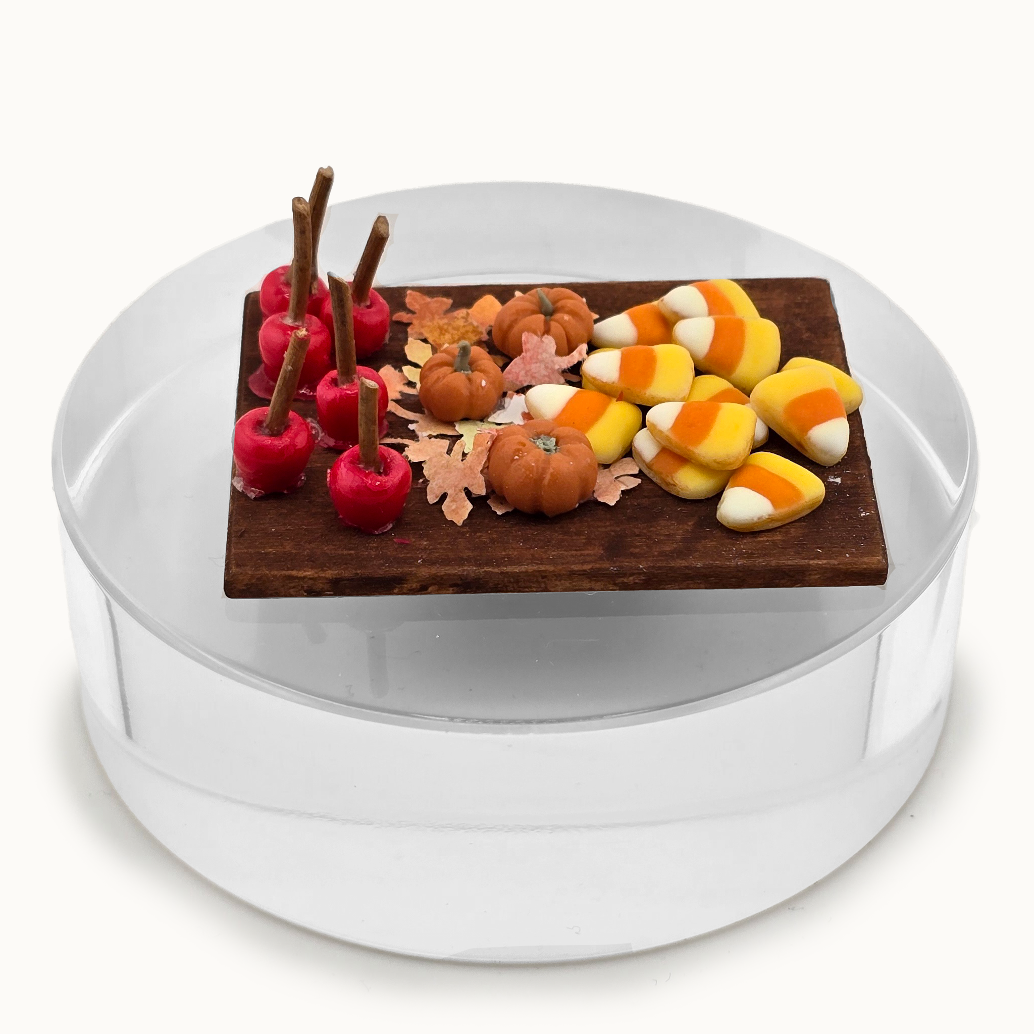 Halloween Fall OOAK Sculpted Dessert Charcuterie Board Diorama Caramel Apples, Cookies