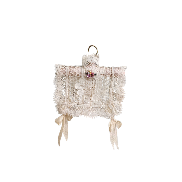 Miniature Victorian Lace Collar on Hanger Dollhouse Accessory
