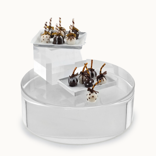 Chocolate-Covered Apples OOAK Miniature Fall Desserts on White Serving Tray Platters
