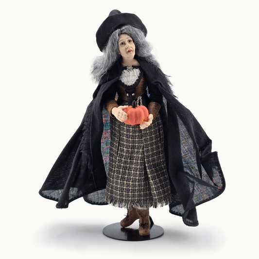 Old Woman Witch by Marcia Backstrom & Falcon Miniatures Resin Halloween Character Lady Doll