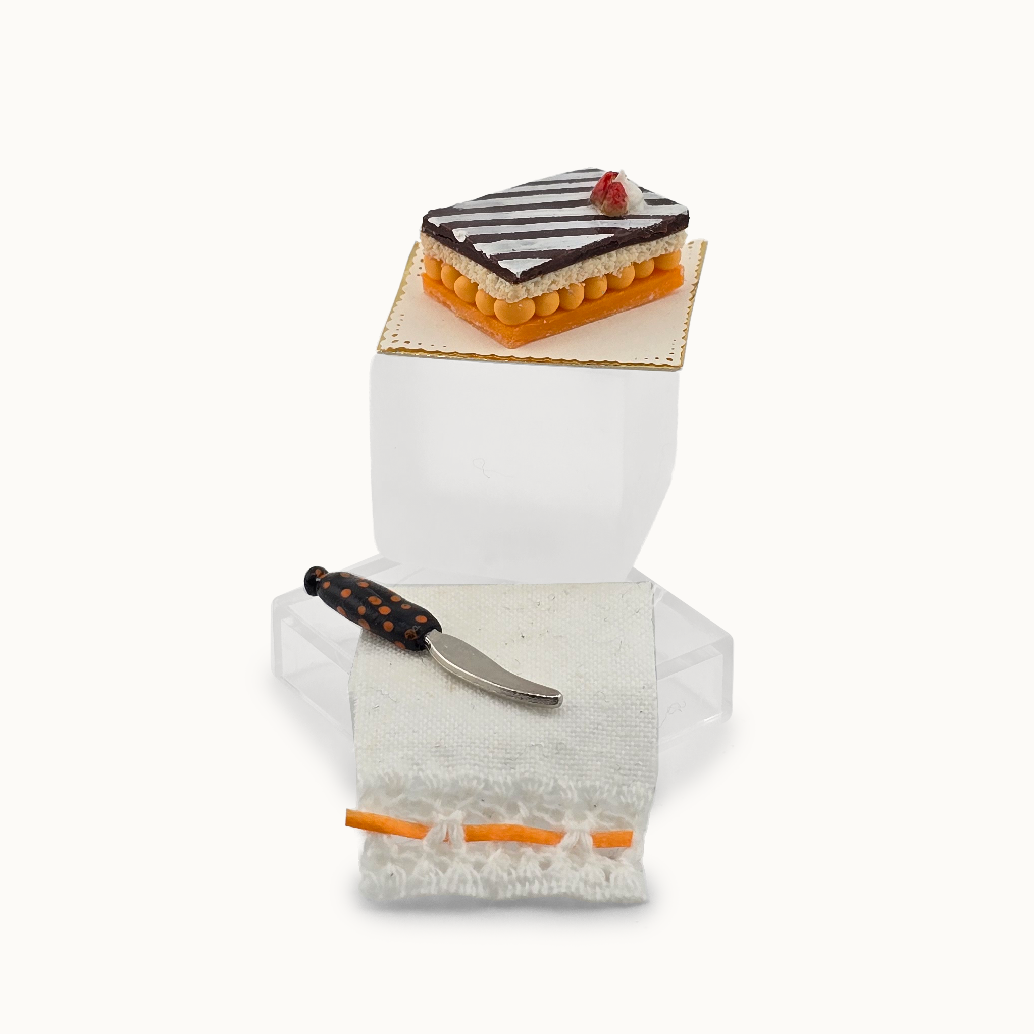 Halloween Fall Dessert French Pastry Cake, Kitchen Towel & Cake Knife