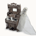 Load image into Gallery viewer, Singing Ghost Woman OOAK Haunted Miniature Lady Doll & Organ Scene by Pat Benedict
