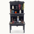Load image into Gallery viewer, Halloween Witch’s Kitchen Hutch OOAK Black Wood, Dressed with Potion Ingredients
