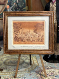 Load image into Gallery viewer, Framed John Anthony Miller Etching Sepia Tones Balmoral Castle 147/250, front, on easel
