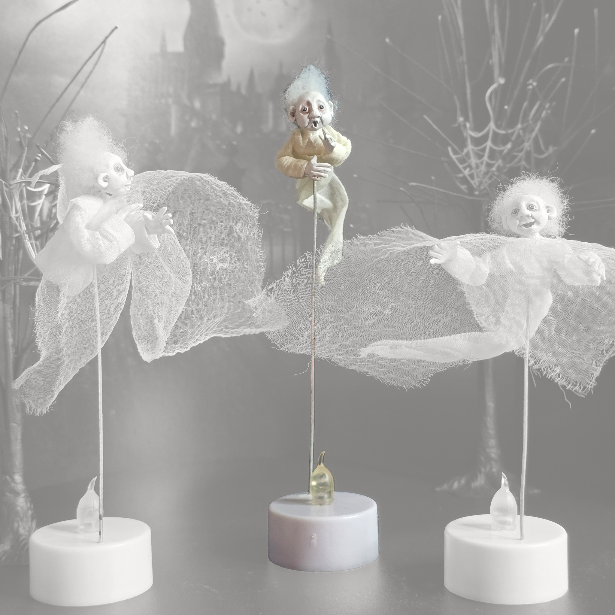 Floating Victorian Ghost Child #1 OOAK Doll Haunted Miniature by Pat Benedict
