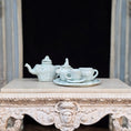 Load image into Gallery viewer, Janice Crawley Celadon Mojolica Style Elephant Porcelain Dollhouse Tea Service 1988
