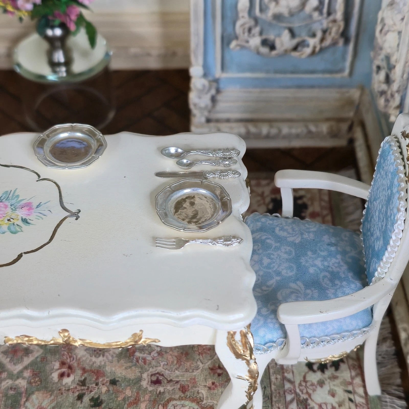 Dimitri Shevchenko Sterling Silver Serving Plate Dollhouse Miniature
