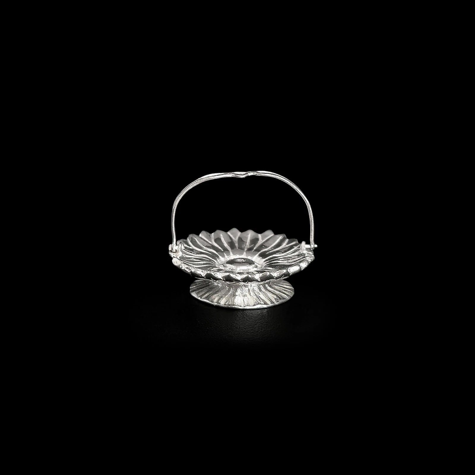 Dimitri Shevchenko Sterling Silver Footed Serving Basket Dollhouse Miniature
