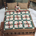 Load image into Gallery viewer, One-of-a-Kind Hand Quilted Patchwork Bedspread Set with Pillows 1:12 Scale
