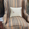 Load image into Gallery viewer, Vintage Sharon Garmize Micro Petit-Point Brown & Red Floral Pillow, 1:12 Scale
