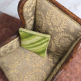 Load image into Gallery viewer, OOAK Petit-Point Green Diagonal Stripe Miniature Pillow Signed GR

