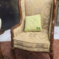 Load image into Gallery viewer, OOAK Petit-Point Green Diagonal Stripe Miniature Pillow Signed GR
