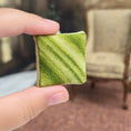 Load image into Gallery viewer, OOAK Petit-Point Green Diagonal Stripe Miniature Pillow Signed GR
