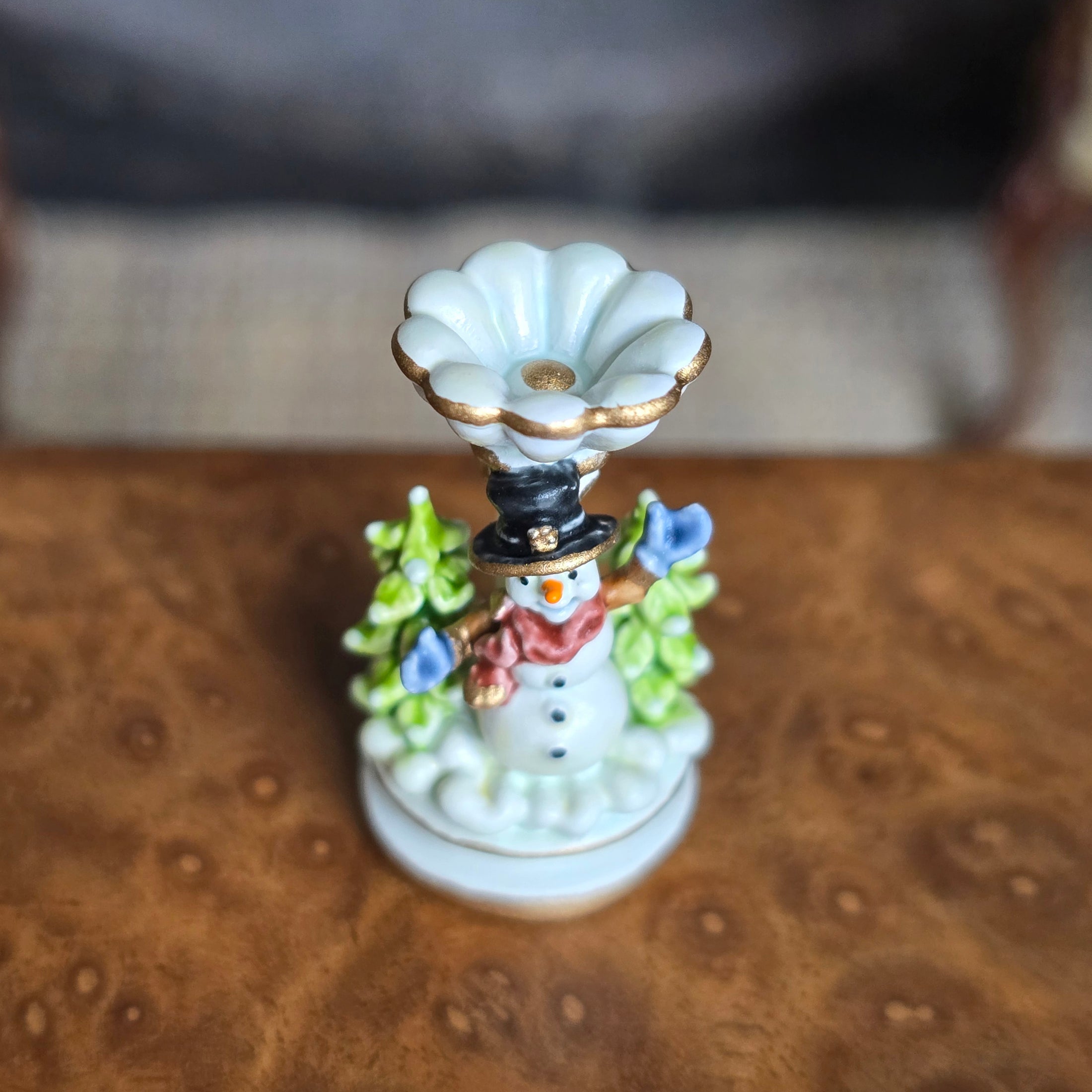 Randall Zadar Snowman Vase Bronze Christmas Figurine Retired 2015 #231