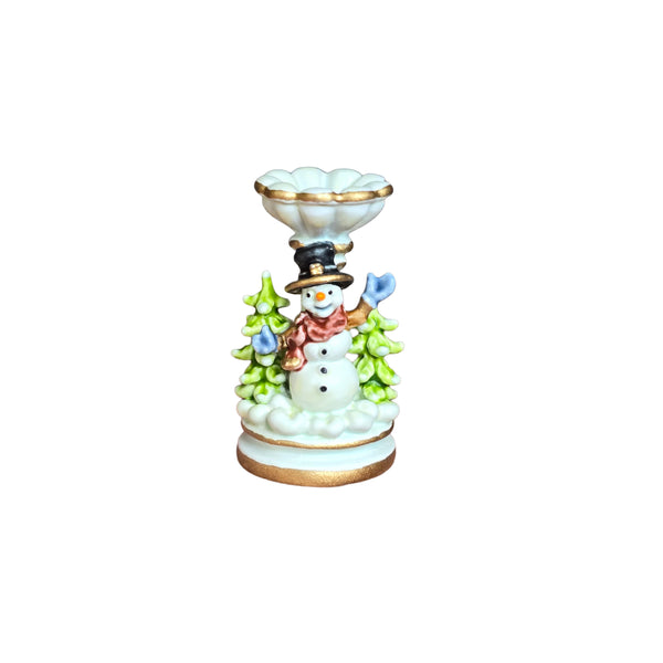 Randall Zadar Snowman Vase Bronze Christmas Figurine Retired 2015 #231