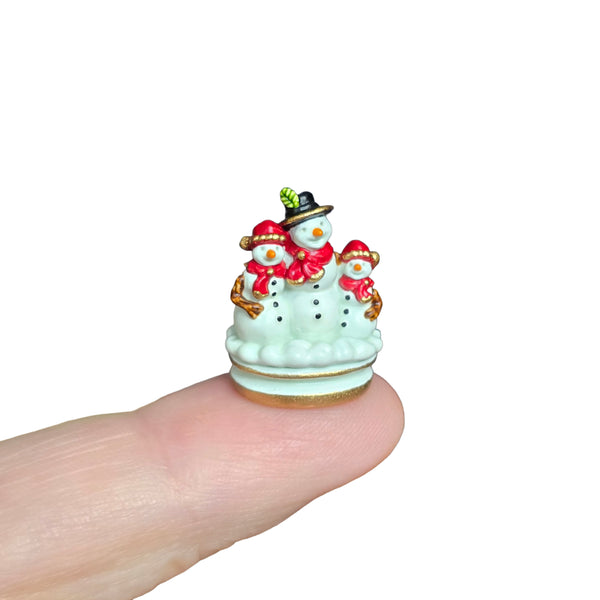 Randall Zadar Snowman Family Bronze Christmas Figurine Retired 2001 #65