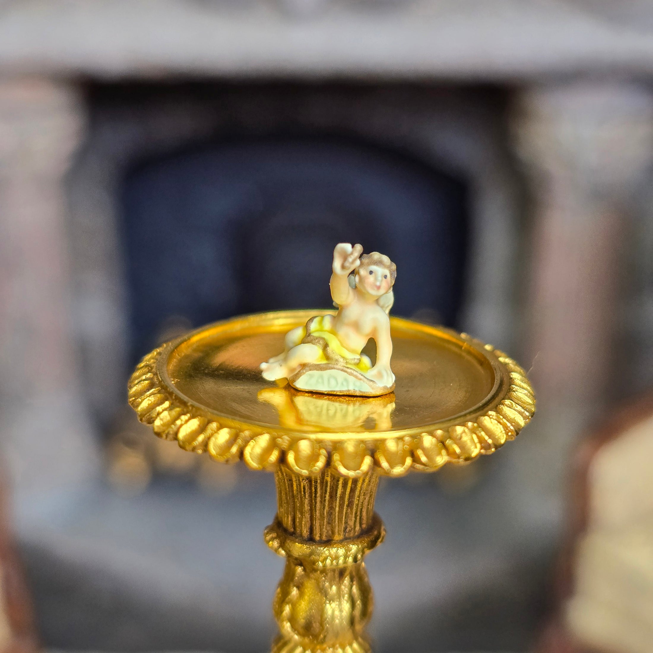 Randall Zadar 'Cupid with Jewelry' Micro Bronze Figurine Retired 2015