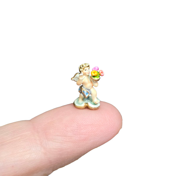 Randall Zadar 'Cupid with Flowers' Micro Bronze Figurine Retired 2015