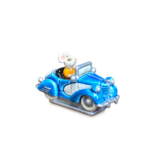 Randall Zadar Cool Little Cars #3 Mouse Car Bronze Figurine Retired 2006 Blue
