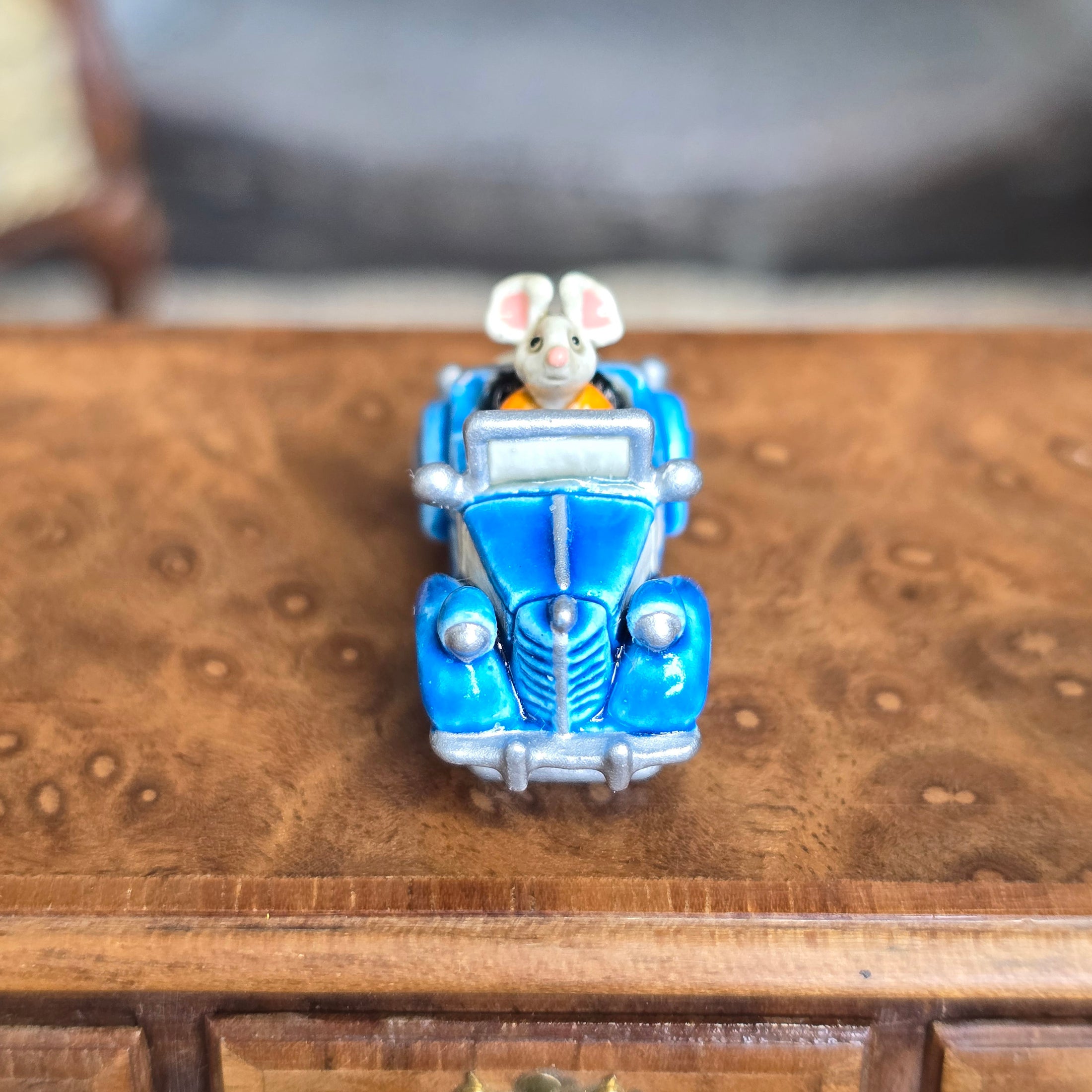 Randall Zadar Cool Little Cars #3 Mouse Car Bronze Figurine Retired 2006 Blue