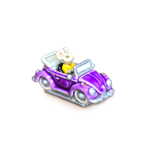 Randall Zadar Cool Little Cars #3 Mouse Car Bronze Figurine Retired 2006 Purple