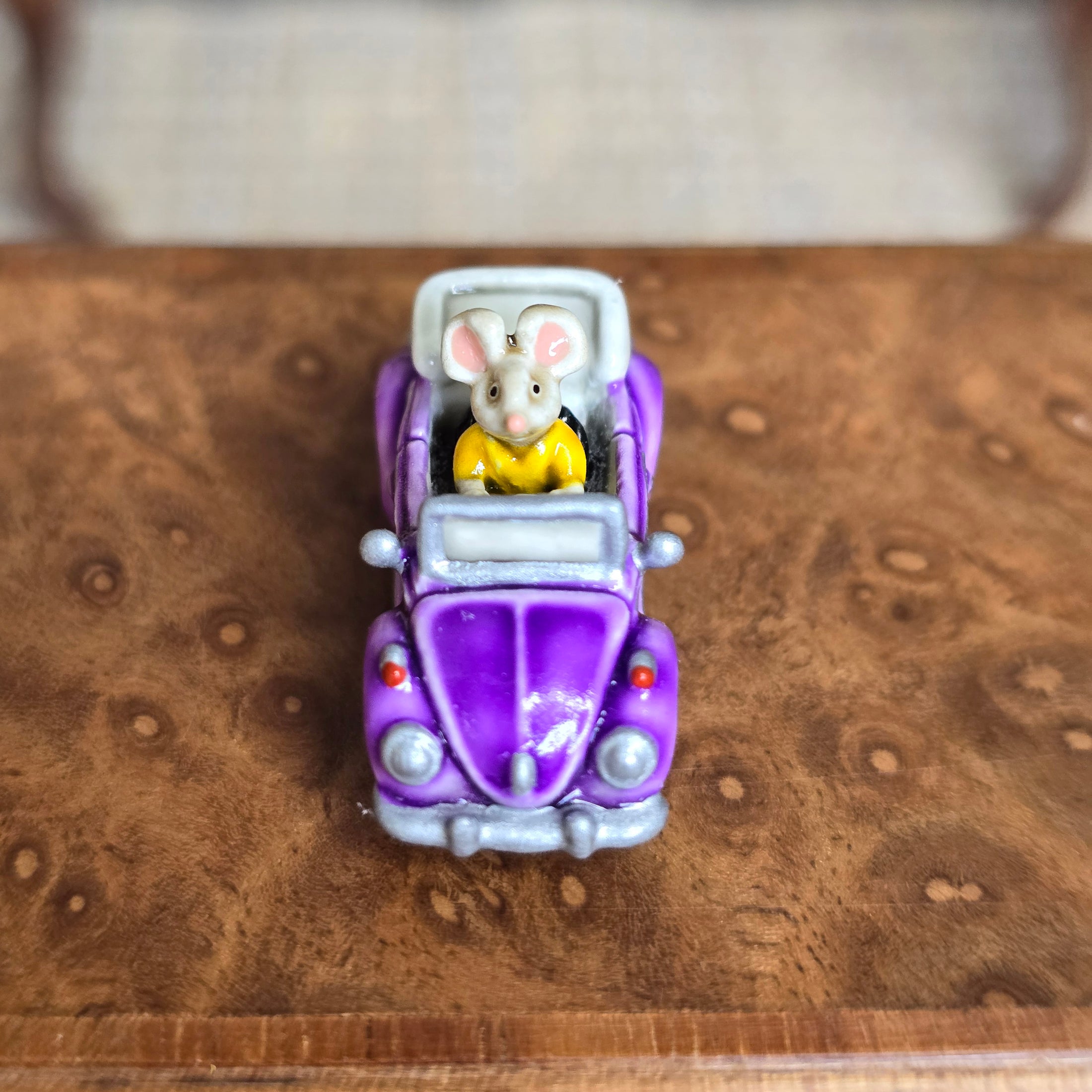 Randall Zadar Cool Little Cars #3 Mouse Car Bronze Figurine Retired 2006 Purple