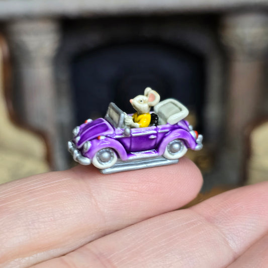 Randall Zadar Cool Little Cars #3 Mouse Car Bronze Figurine Retired 2006 Purple