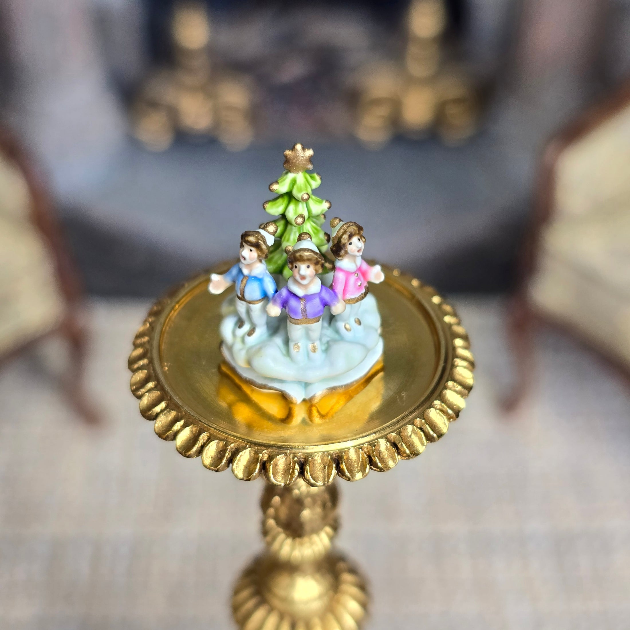Randall Zadar Carolers Retired Bronze Micro Miniature Figurine 2015 #232