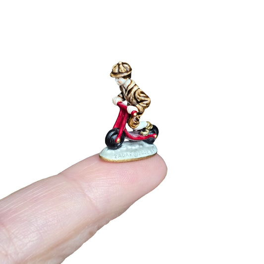 Randall Zadar Scooter Kid Retired Bronze Micro Miniature 2002 #69