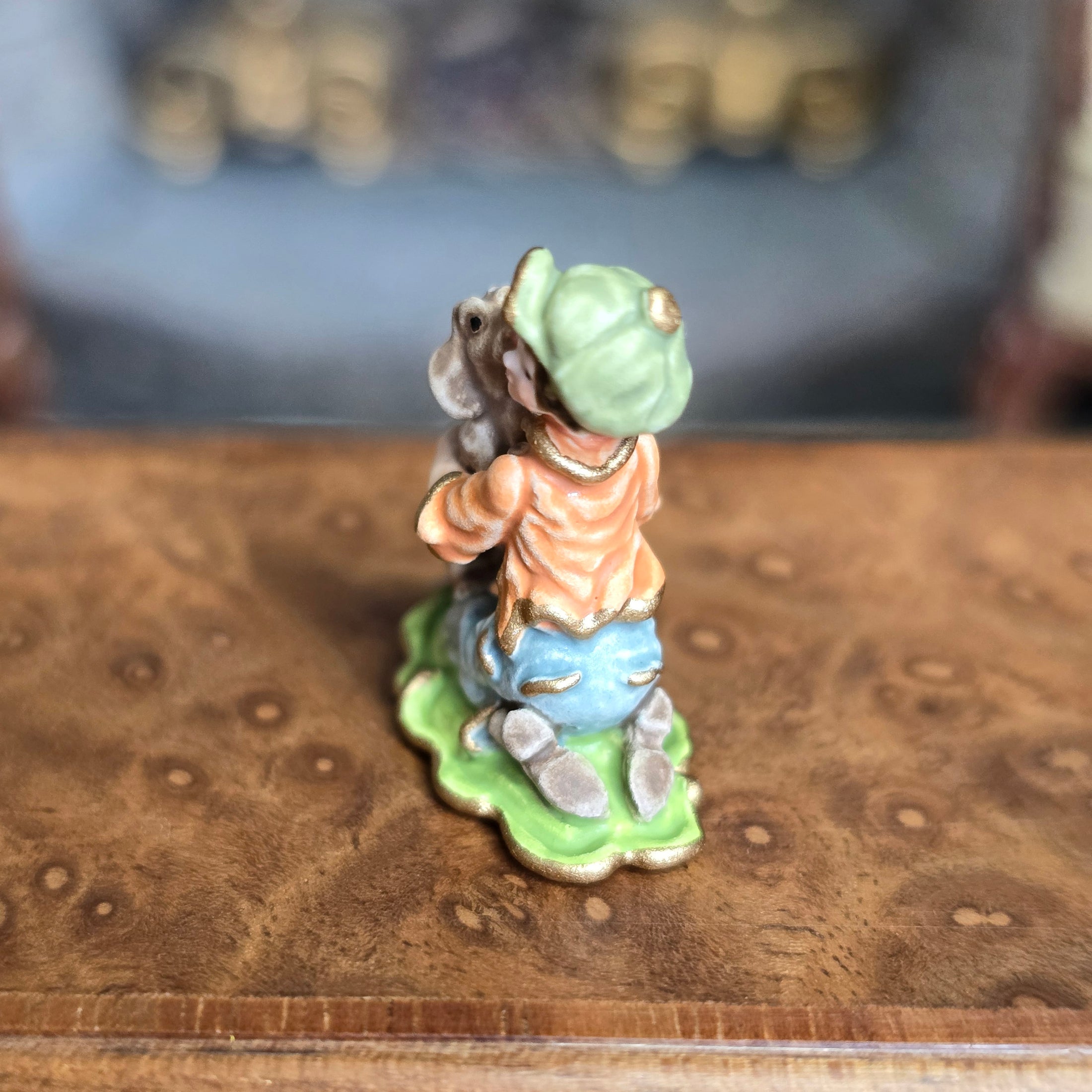 Randall Zadar Best Friends Retired Bronze Micro Miniature 2013 #207 Dog Licking Boy