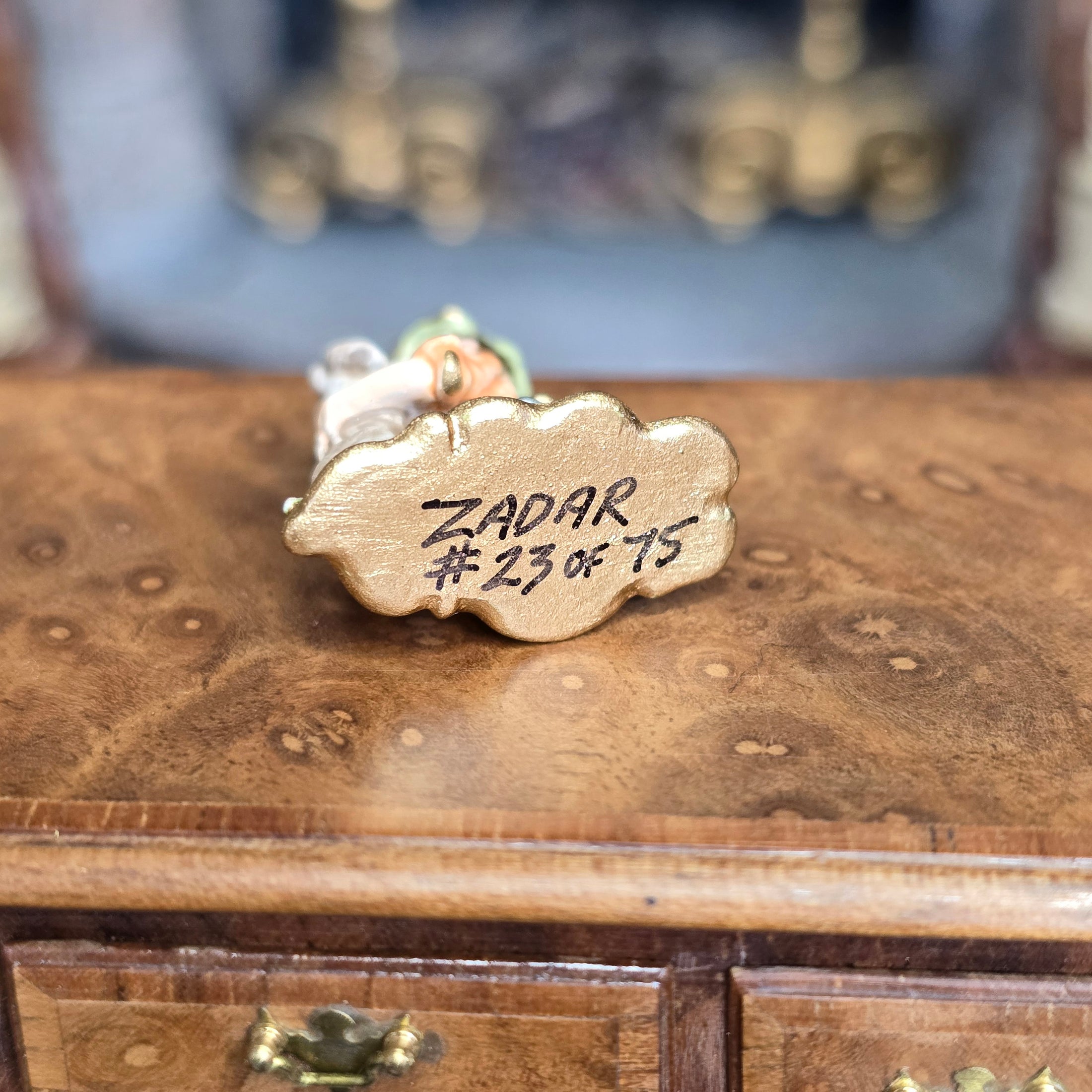 Randall Zadar Best Friends Retired Bronze Micro Miniature 2013 #207 Dog Licking Boy