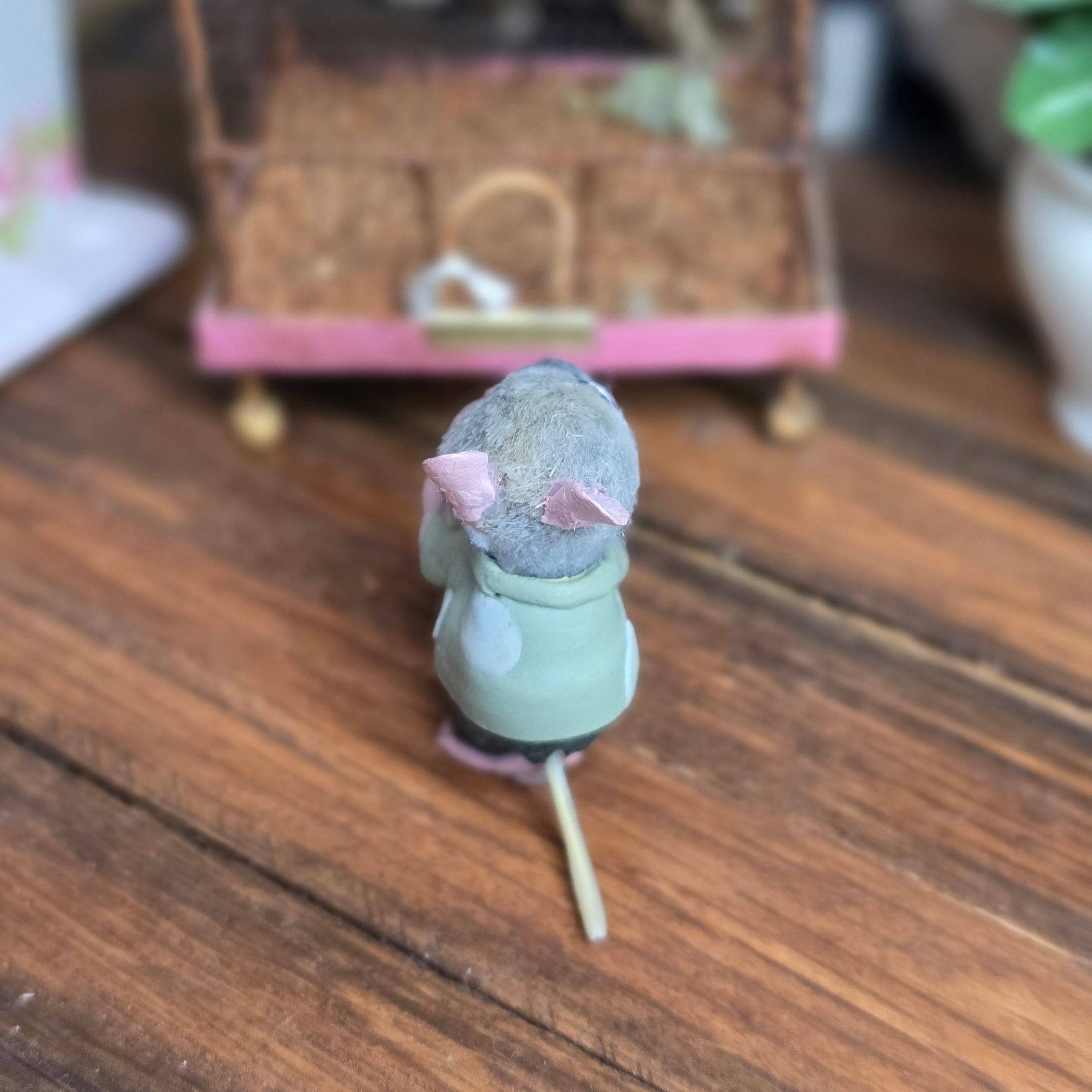 Aleah Klay Daddy Mouse with Baby OOAK Miniature c.2012