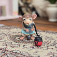 Load image into Gallery viewer, Aleah Klay Housekeeping Mouse with Vacuum OOAK 2012
