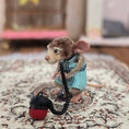 Load image into Gallery viewer, Aleah Klay Housekeeping Mouse with Vacuum OOAK 2012
