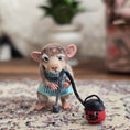Load image into Gallery viewer, Aleah Klay Housekeeping Mouse with Vacuum OOAK 2012
