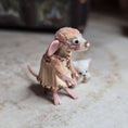 Load image into Gallery viewer, Aleah Klay Miniature Mouse Girl with her Teddy Bear Companion OOAK 2012
