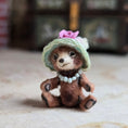 Load image into Gallery viewer, Aleah Klay Rose Hat Sculpted Clay Toy Teddy Bear OOAK 2014

