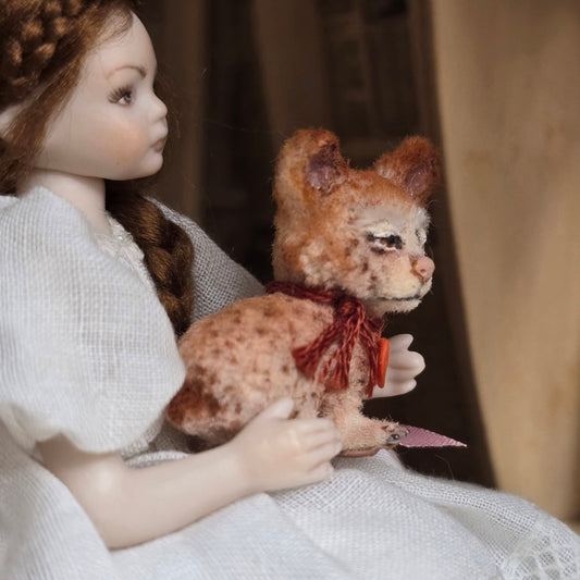 Aleah Klay Whimsical Spotted Hug Bear Cub OOAK 2016 Hand Sculpted