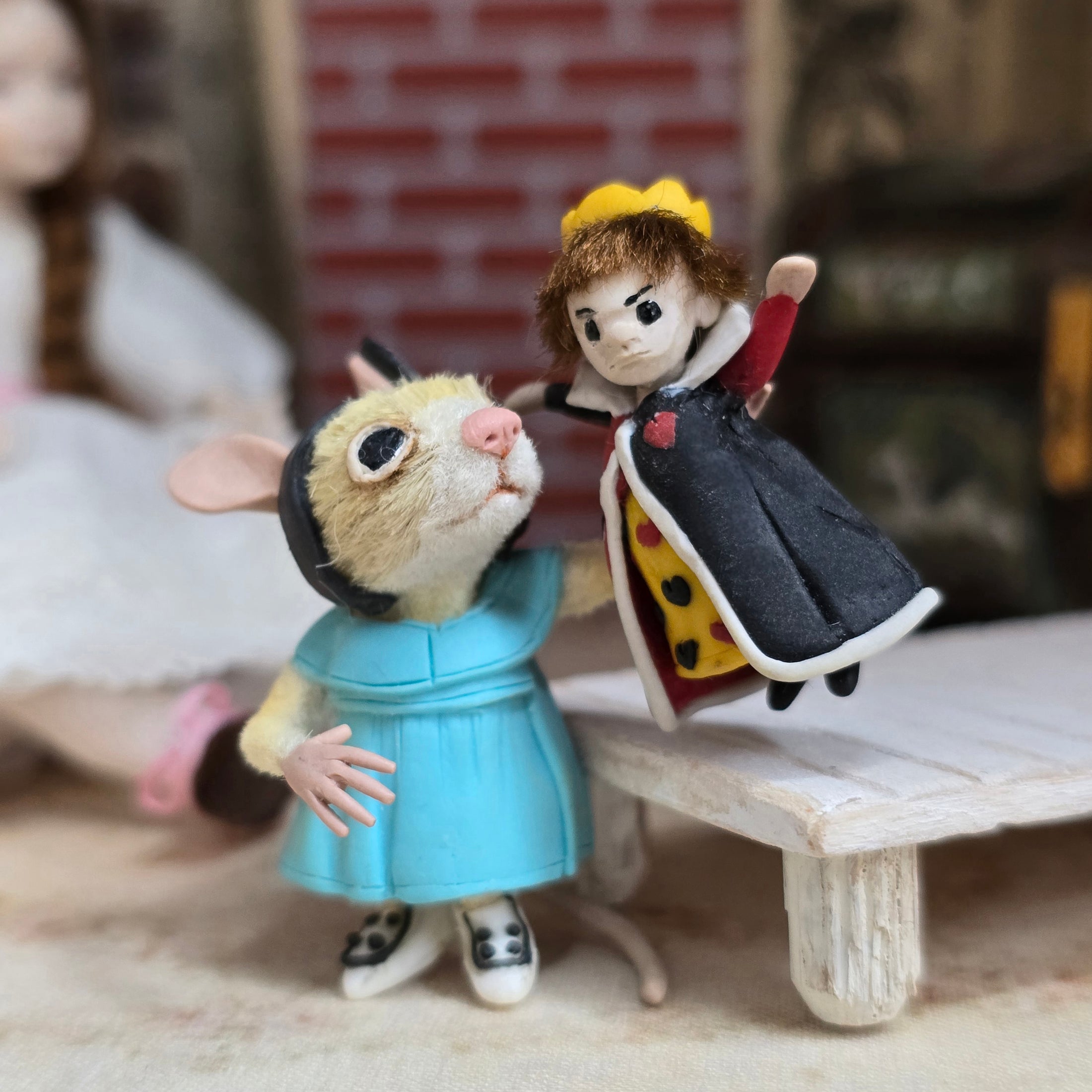 Alice Mouse with Red Queen Doll by Aleah Klay, OOAK 2014