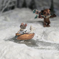 Load image into Gallery viewer, Aleah Klay Mouse in Row Boat with Teddy Bear OOAK Miniature c.2012
