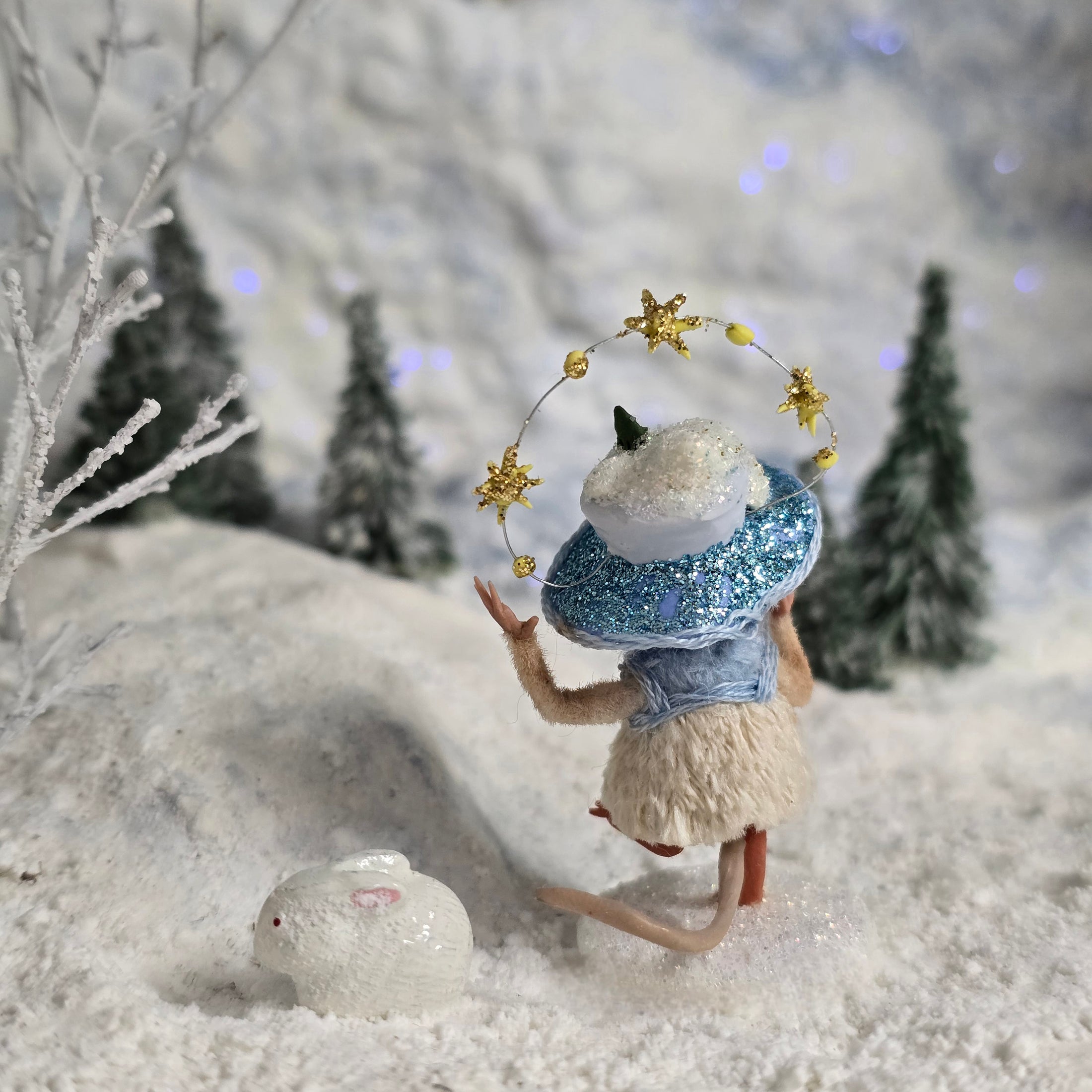 Aleah Klay “Winter Wonderland” Mouse Girl OOAK Miniature c.2013