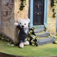 Load image into Gallery viewer, Aleah Klay White Teddy Bear in Tuxedo OOAK Miniature 2013
