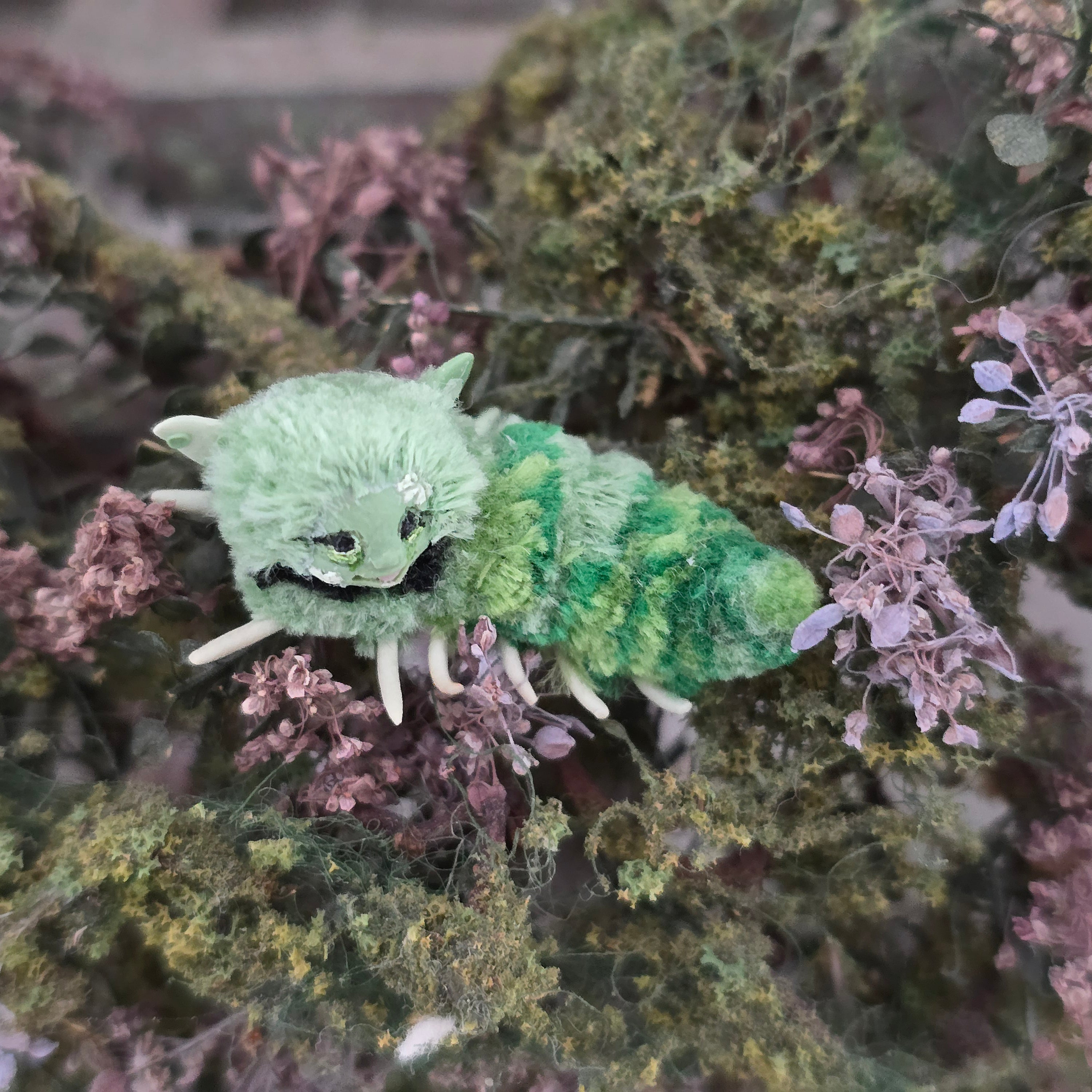 Aleah Klay Green Caterpillar OOAK Miniature 2015