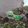 Load image into Gallery viewer, Aleah Klay Green Caterpillar OOAK Miniature 2015
